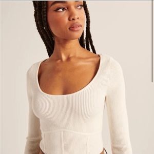 Abercrombie Scoopneck Corset Sweater Top